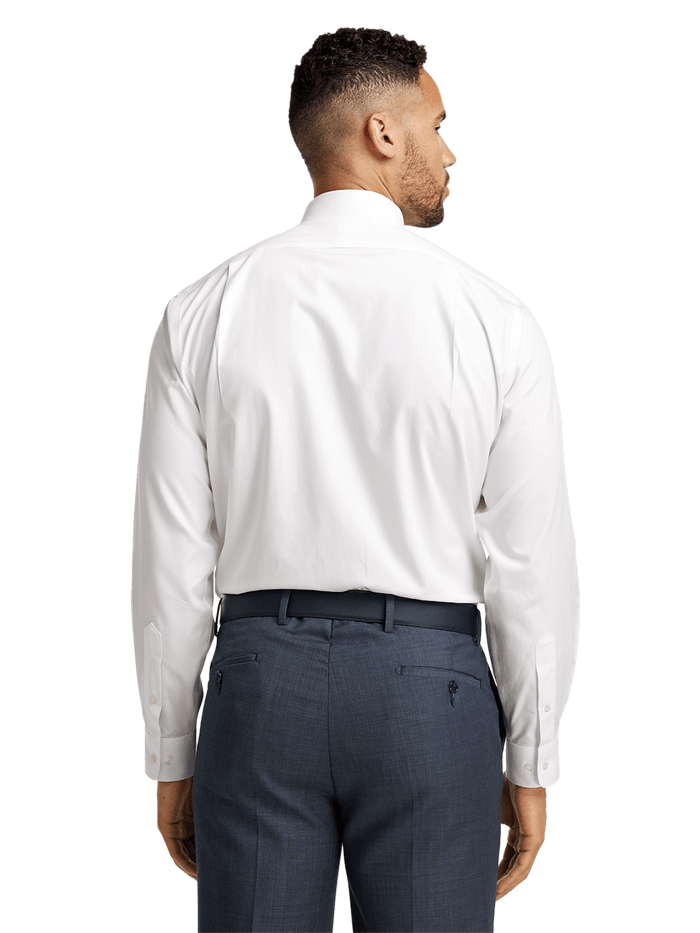 Alternate Image of Non-iron Cotton Pinpoint Solid Snap Tab Collar Dress Shirt-4