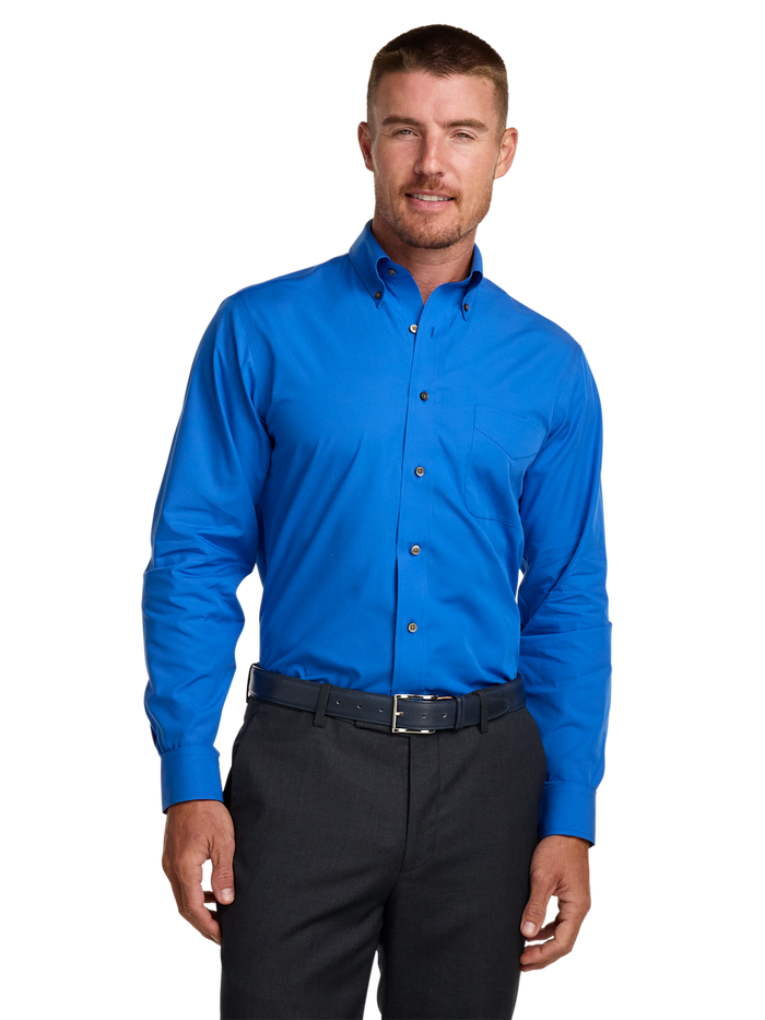 Alternate Image of Non-iron Cotton Solid Dress Shirt With Contrast Trim-1
