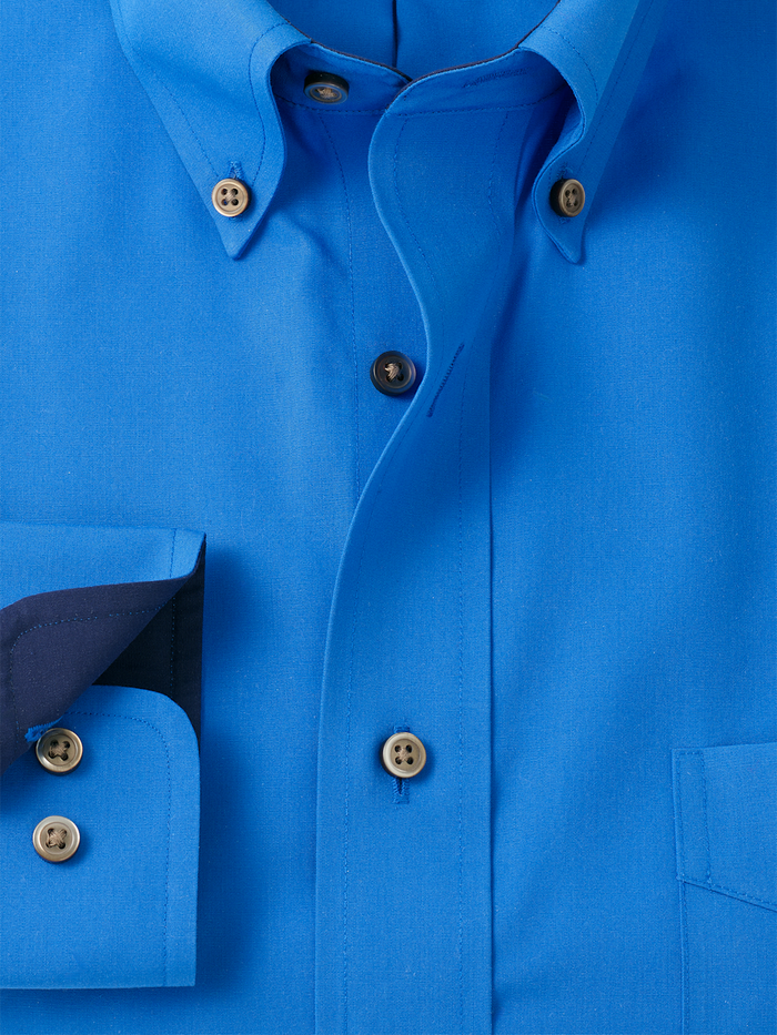 Alternate Image of Non-iron Cotton Solid Dress Shirt With Contrast Trim-5