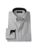 Product Image of Non-iron Cotton Stripe Dress Shirt With Contrast Trim-Black