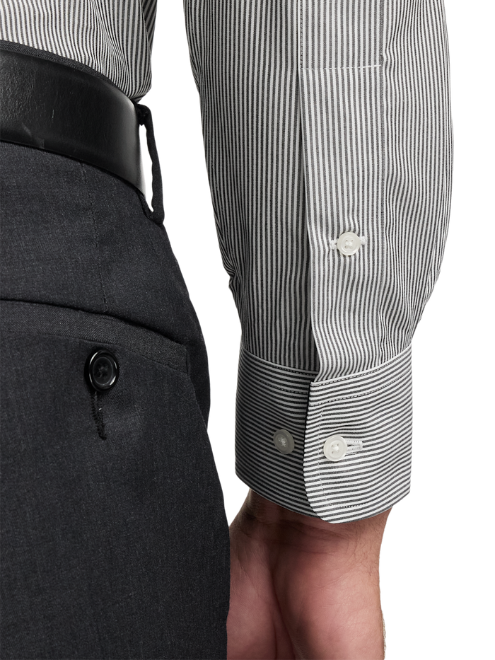 Alternate Image of Non-iron Cotton Stripe Dress Shirt With Contrast Trim-3