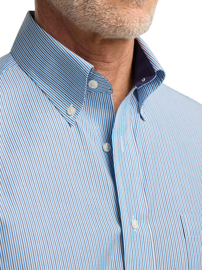 Alternate Image of Non-iron Cotton Stripe Dress Shirt With Contrast Trim-2