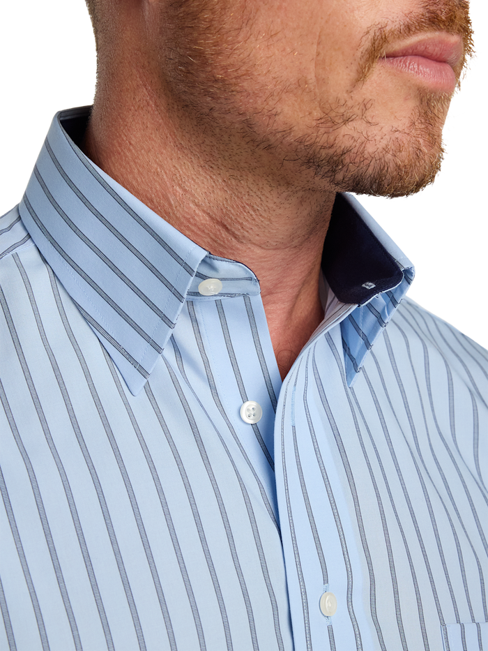 Alternate Image of Non-iron Cotton Stripe Dress Shirt With Contrast Trim-2