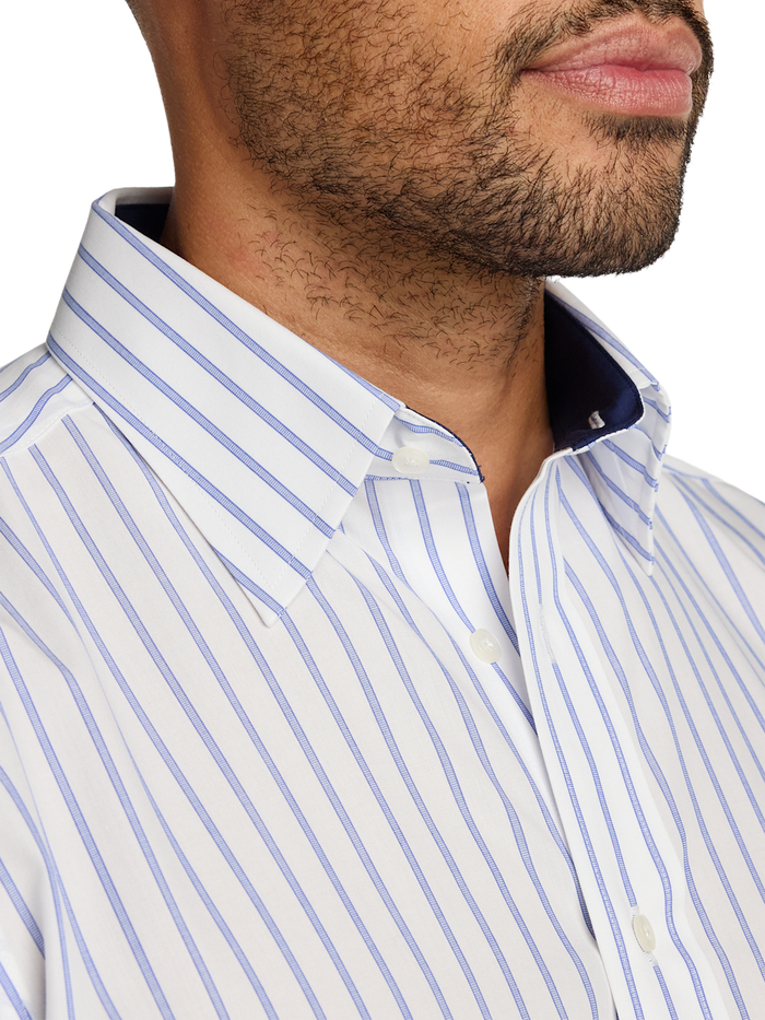 Alternate Image of Non-iron Cotton Stripe Dress Shirt With Contrast Trim-2