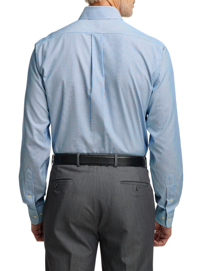 Alternate Image of Non-iron Cotton Stripe Dress Shirt With Contrast Trim-4