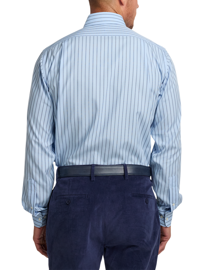 Alternate Image of Non-iron Cotton Stripe Dress Shirt With Contrast Trim-4