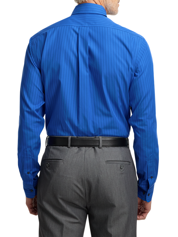Alternate Image of Non-iron Cotton Stripe Dress Shirt With Contrast Trim-4