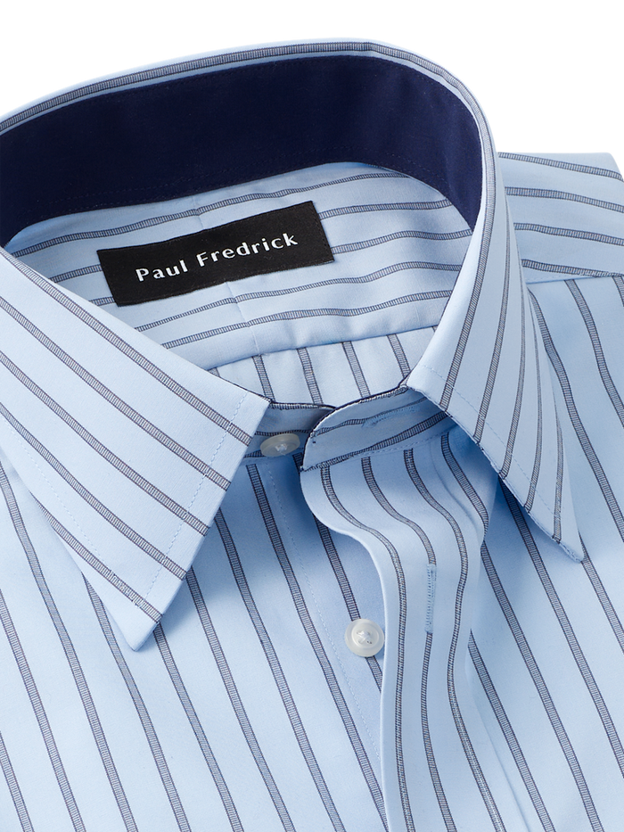 Alternate Image of Non-iron Cotton Stripe Dress Shirt With Contrast Trim-6