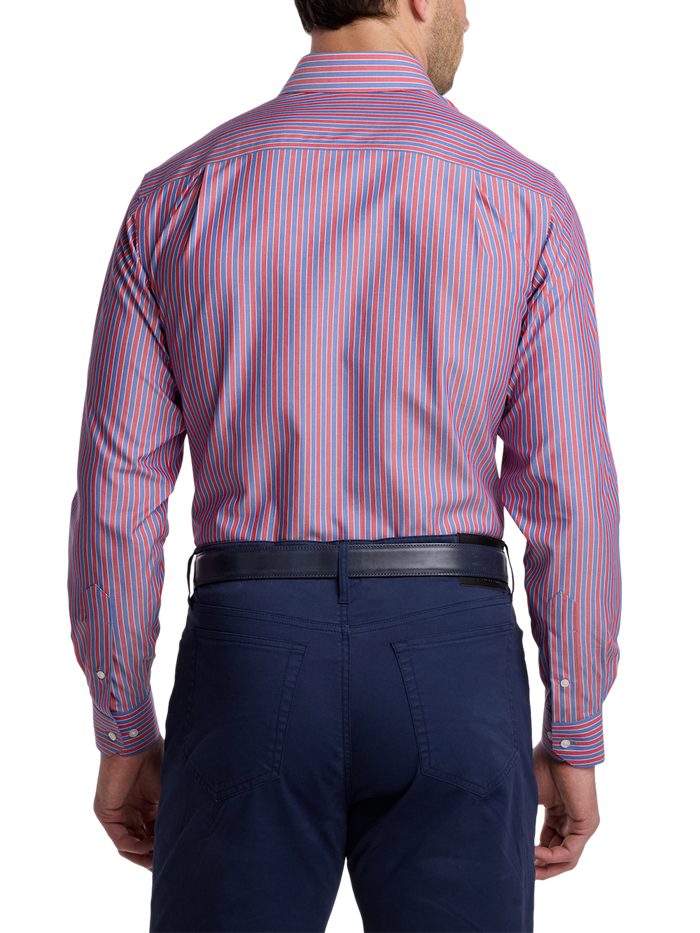 Alternate Image of Non-iron Cotton Stripe Dress Shirt With Contrast Trim-4