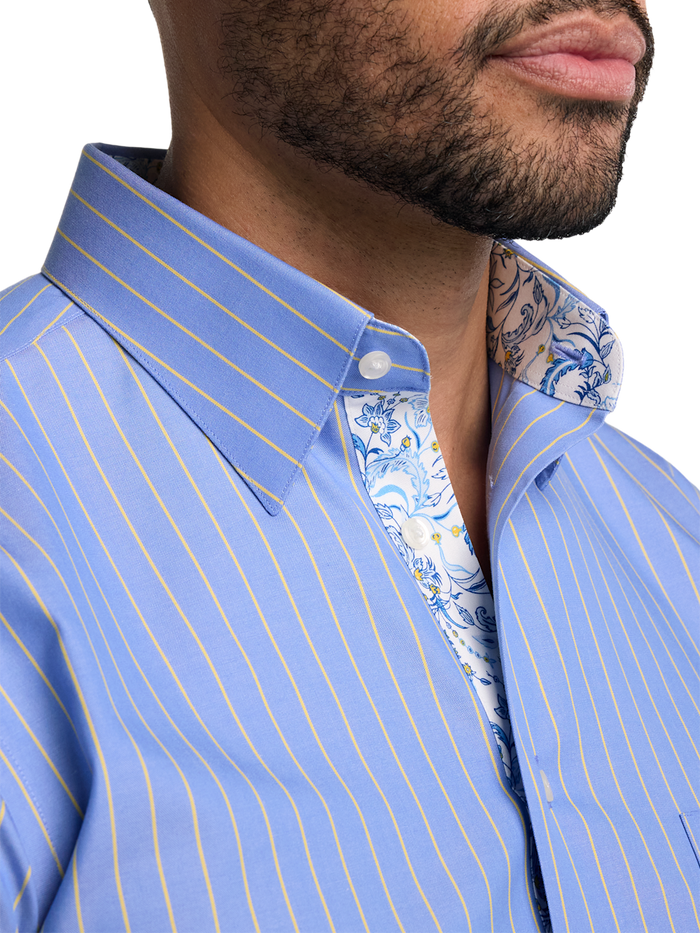 Alternate Image of Non-iron Cotton Stripe Dress Shirt With Contrast Trim-2