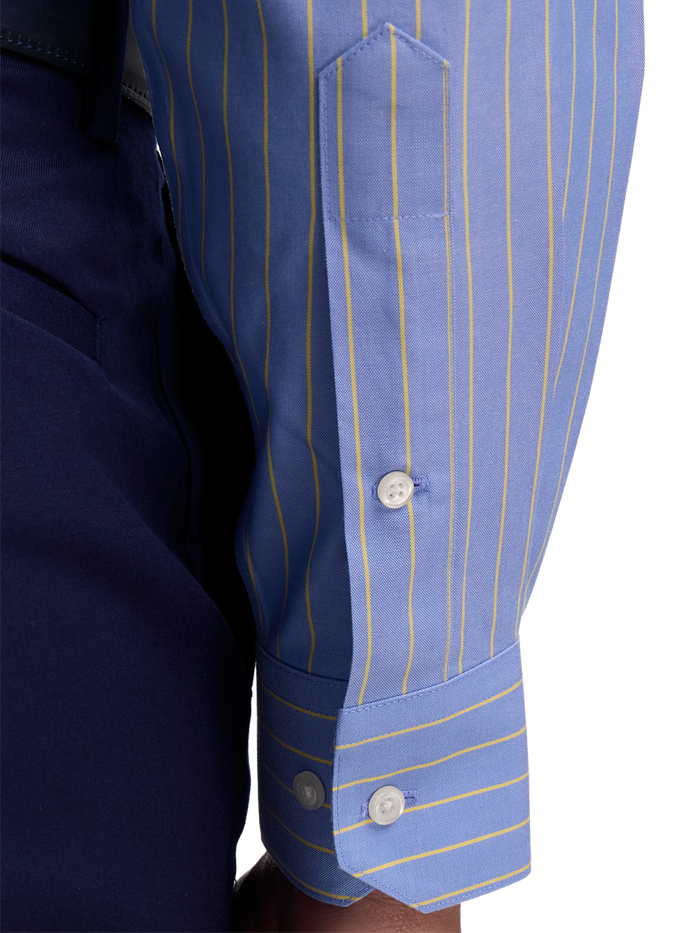 Alternate Image of Non-iron Cotton Stripe Dress Shirt With Contrast Trim-3