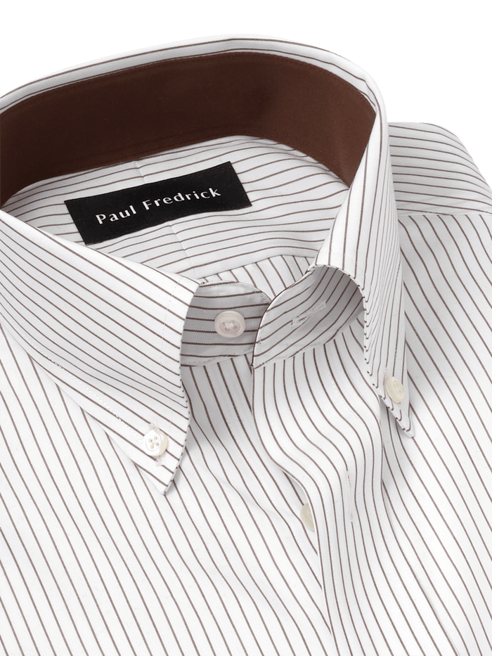 Alternate Image of Non-iron Cotton Stripe Dress Shirt With Contrast Trim-6