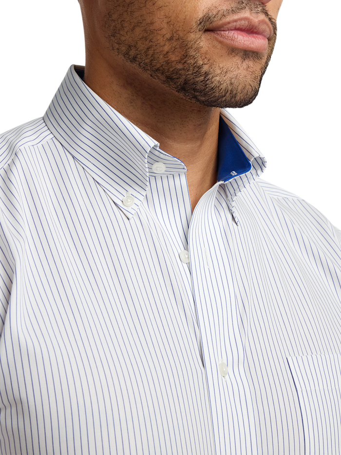 Alternate Image of Non-iron Cotton Stripe Dress Shirt With Contrast Trim-2