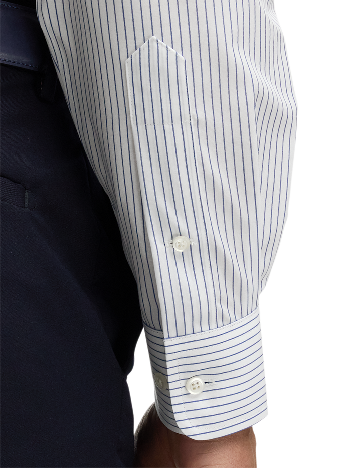 Alternate Image of Non-iron Cotton Stripe Dress Shirt With Contrast Trim-3