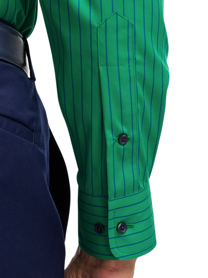 Alternate Image of Non-iron Cotton Stripe Dress Shirt With Contrast Trim-3