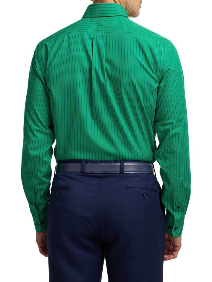 Alternate Image of Non-iron Cotton Stripe Dress Shirt With Contrast Trim-4