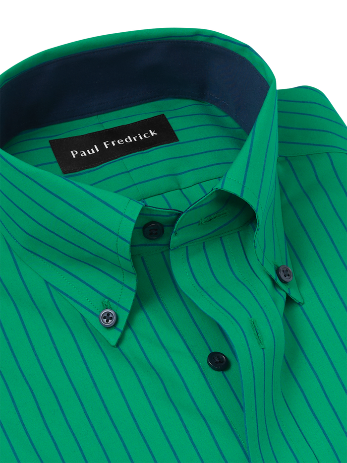Alternate Image of Non-iron Cotton Stripe Dress Shirt With Contrast Trim-6