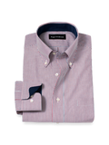 Product Image of Non-iron Cotton Stripe Dress Shirt With Contrast Trim-Red