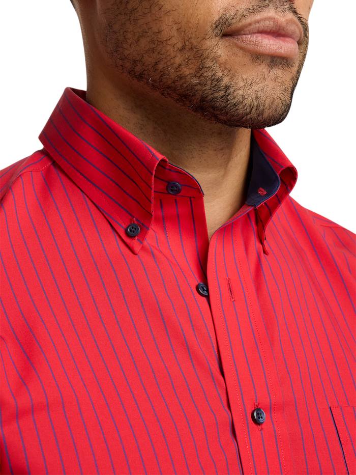 Alternate Image of Non-iron Cotton Stripe Dress Shirt With Contrast Trim-2