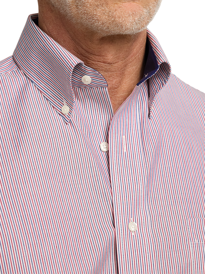 Alternate Image of Non-iron Cotton Stripe Dress Shirt With Contrast Trim-2