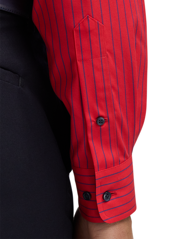 Alternate Image of Non-iron Cotton Stripe Dress Shirt With Contrast Trim-3