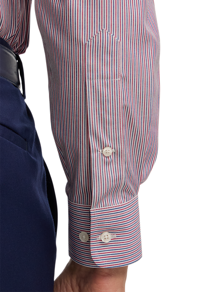 Alternate Image of Non-iron Cotton Stripe Dress Shirt With Contrast Trim-3