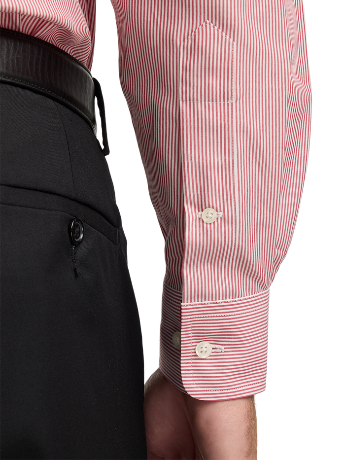 Alternate Image of Non-iron Cotton Stripe Dress Shirt With Contrast Trim-3