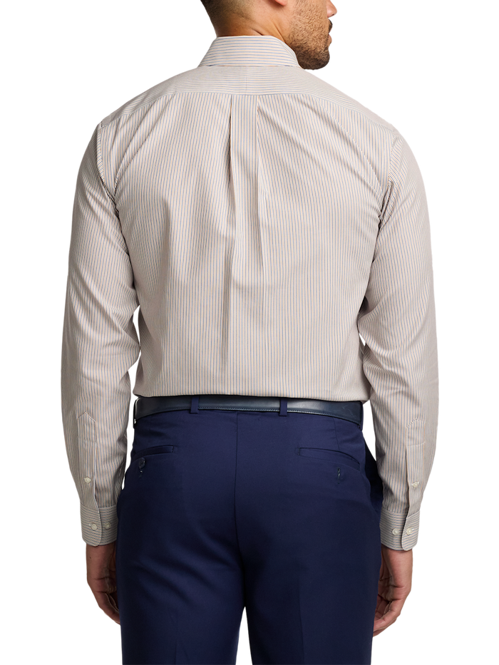 Alternate Image of Non-iron Cotton Stripe Dress Shirt With Contrast Trim-4