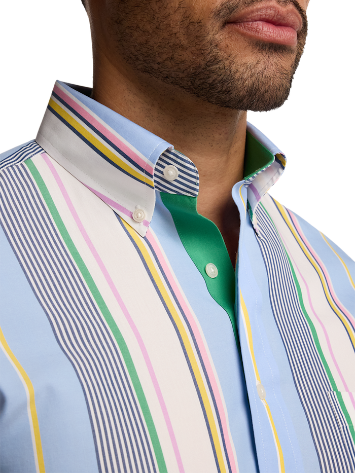 Alternate Image of Non-iron Cotton Stripe Dress Shirt With Contrast Trim-2