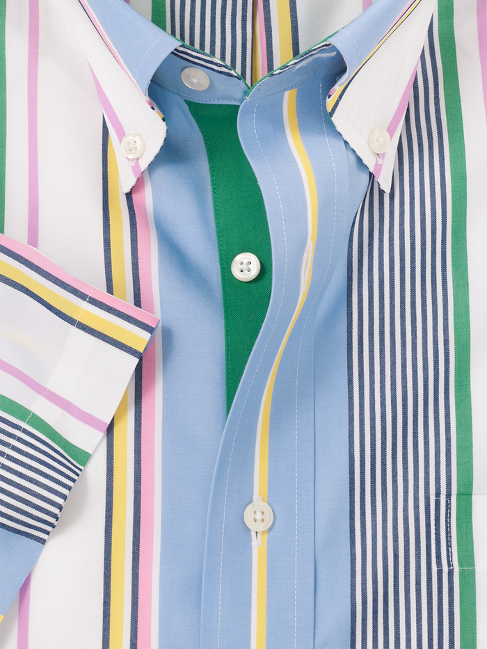 Alternate Image of Non-iron Cotton Stripe Dress Shirt With Contrast Trim-5