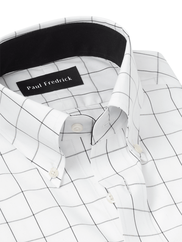 Alternate Image of Non-iron Cotton Windowpane Dress Shirt With Contrast Trim-6