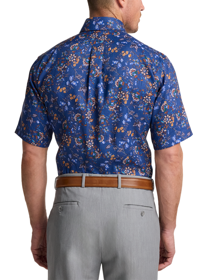 Alternate Image of Non-iron Linen Floral Dress Shirt With Contrast Trim-4
