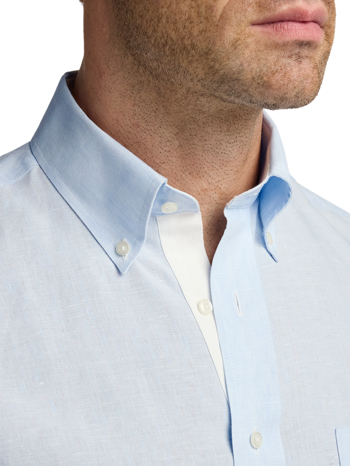 Alternate Image of Non-iron Linen Solid Dress Shirt With Contrast Trim-2