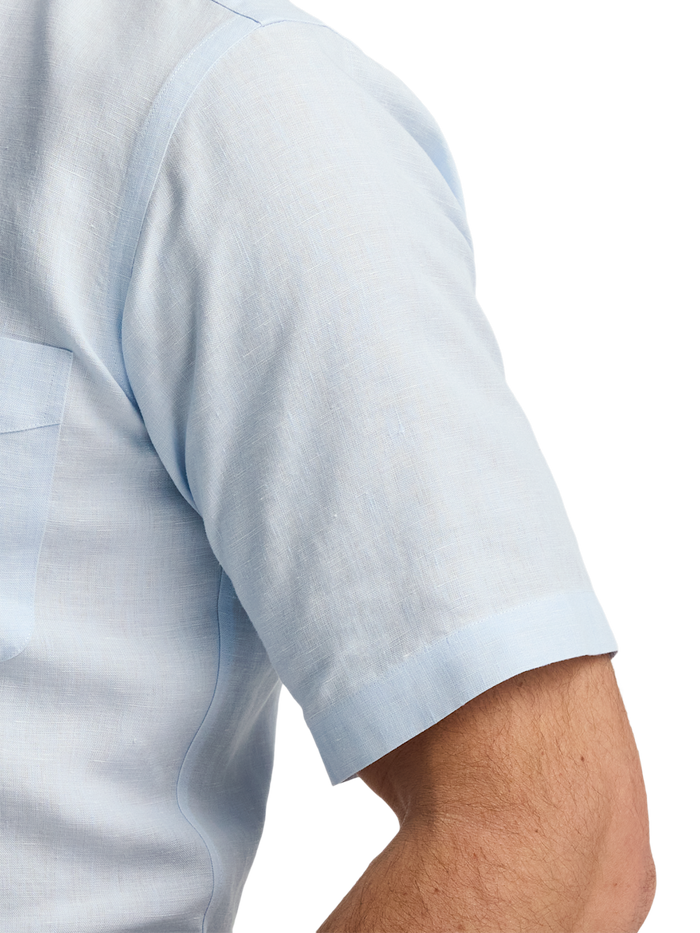 Alternate Image of Non-iron Linen Solid Dress Shirt With Contrast Trim-3