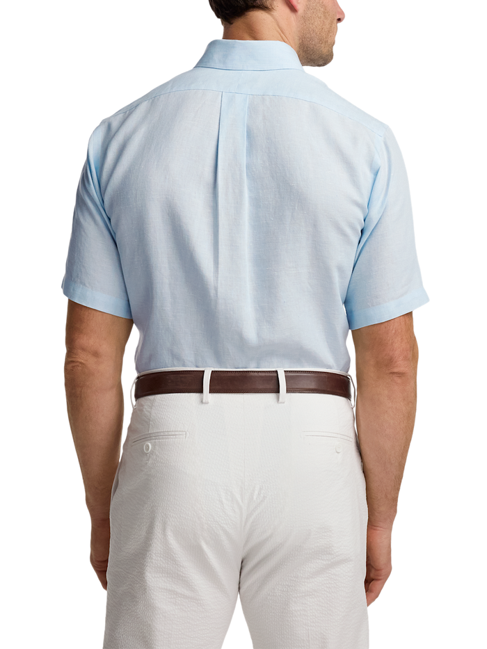 Alternate Image of Non-iron Linen Solid Dress Shirt With Contrast Trim-4