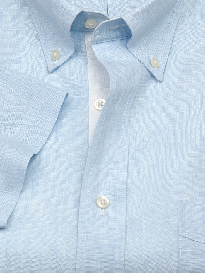 Alternate Image of Non-iron Linen Solid Dress Shirt With Contrast Trim-5