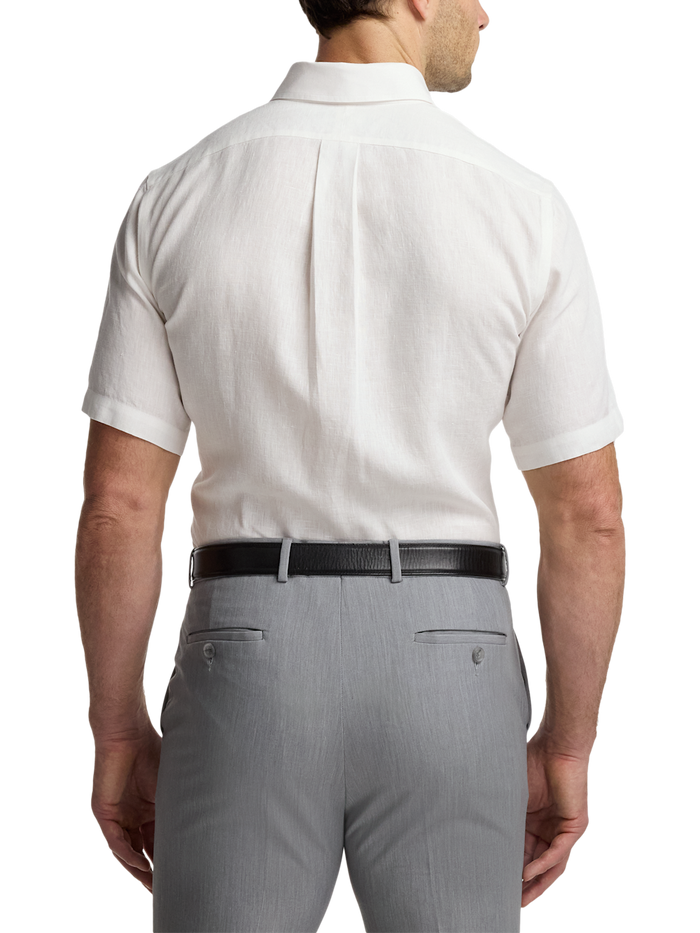 Alternate Image of Non-iron Linen Solid Dress Shirt With Contrast Trim-4