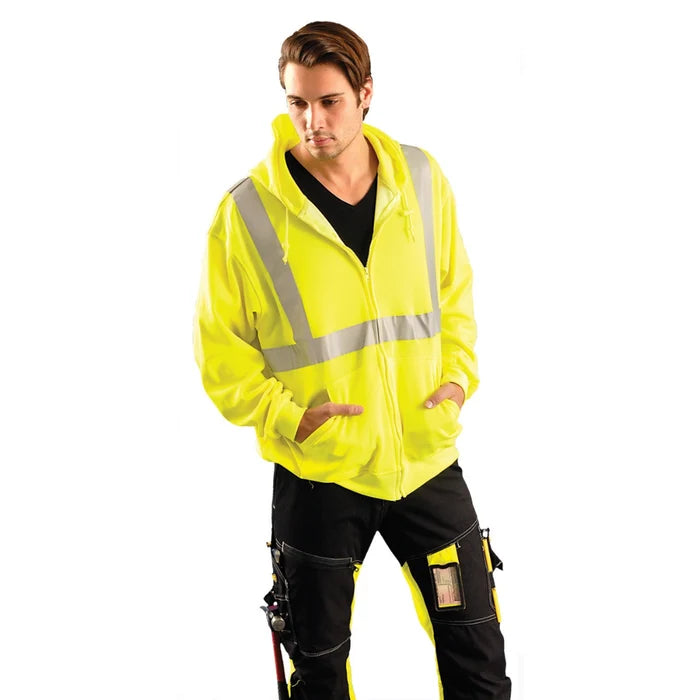 OccuNomix® Lightweight Hi Vis Safety Sweatshirt Hoodie - ANSI Class 2 - LUX-SWTLHZ