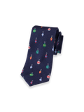 Product Image of Ornament Woven Silk Tie-Navy Multi