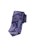 Product Image of Paisley Woven Silk Tie-Navy/Purple
