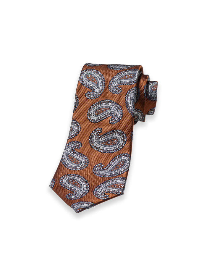 Product Image of Paisley Woven Silk Tie-Rust