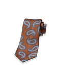Product Image of Paisley Woven Silk Tie-Rust