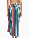 Pareo donna cotone righe multicolor bianco - Gallo 1927 - Official Online Shop