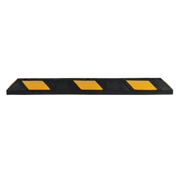 Park-It® 4' Feet Long Parking Stop Curb - Black with Yellow Stripes - Rubber - GNRS1410YB