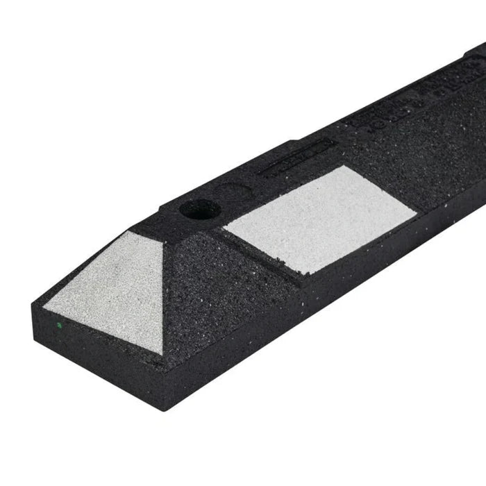 Park-It® Parking Stop Curb - Black with White Stripes - 3 Feet Long - Rubber - GNRS1320WH