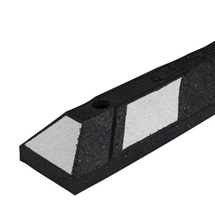 Park-It® Parking Stop Curb - Black with White Stripes - 4' Feet Long - Rubber - GNRS1420BW