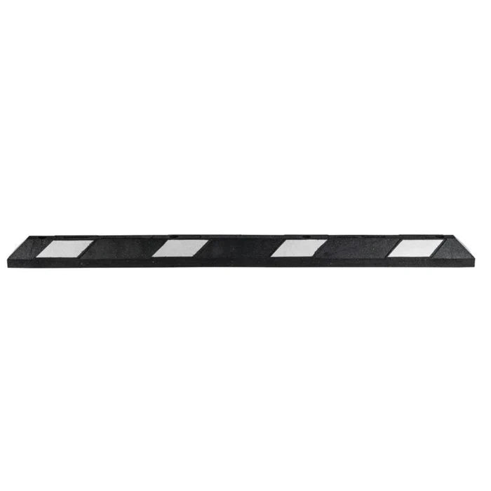 Park-It® Parking Stop Curb - Black with White Stripes - 6' Feet Long - Rubber - GNRS1620WH