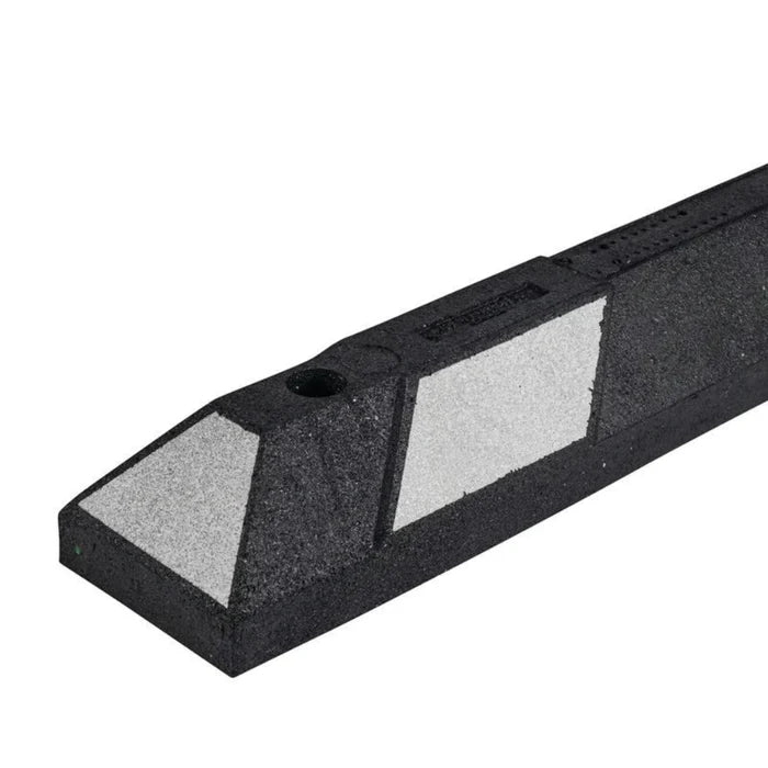 Park-It® Parking Stop Curb - Black with White Stripes - 6' Feet Long - Rubber - GNRS1620WH