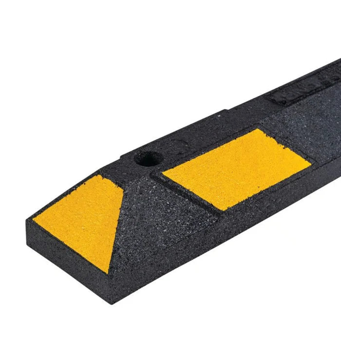 Park-It® Parking Stop Curb - Black with Yellow Stripes - 6' Feet Long - Rubber - GNRS1610YB