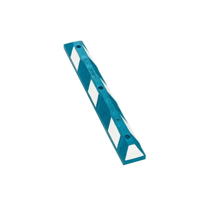 Park-It® Parking Stop Curb - Blue with White Stripes - 4' Feet Long - Rubber - GNRS1420WB